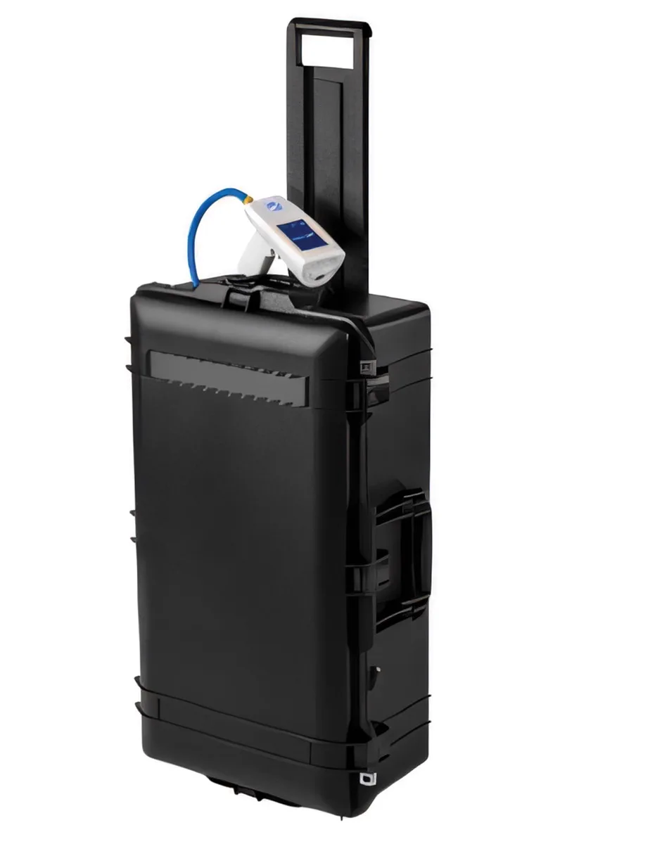XR ISO packed in its portable rolling case